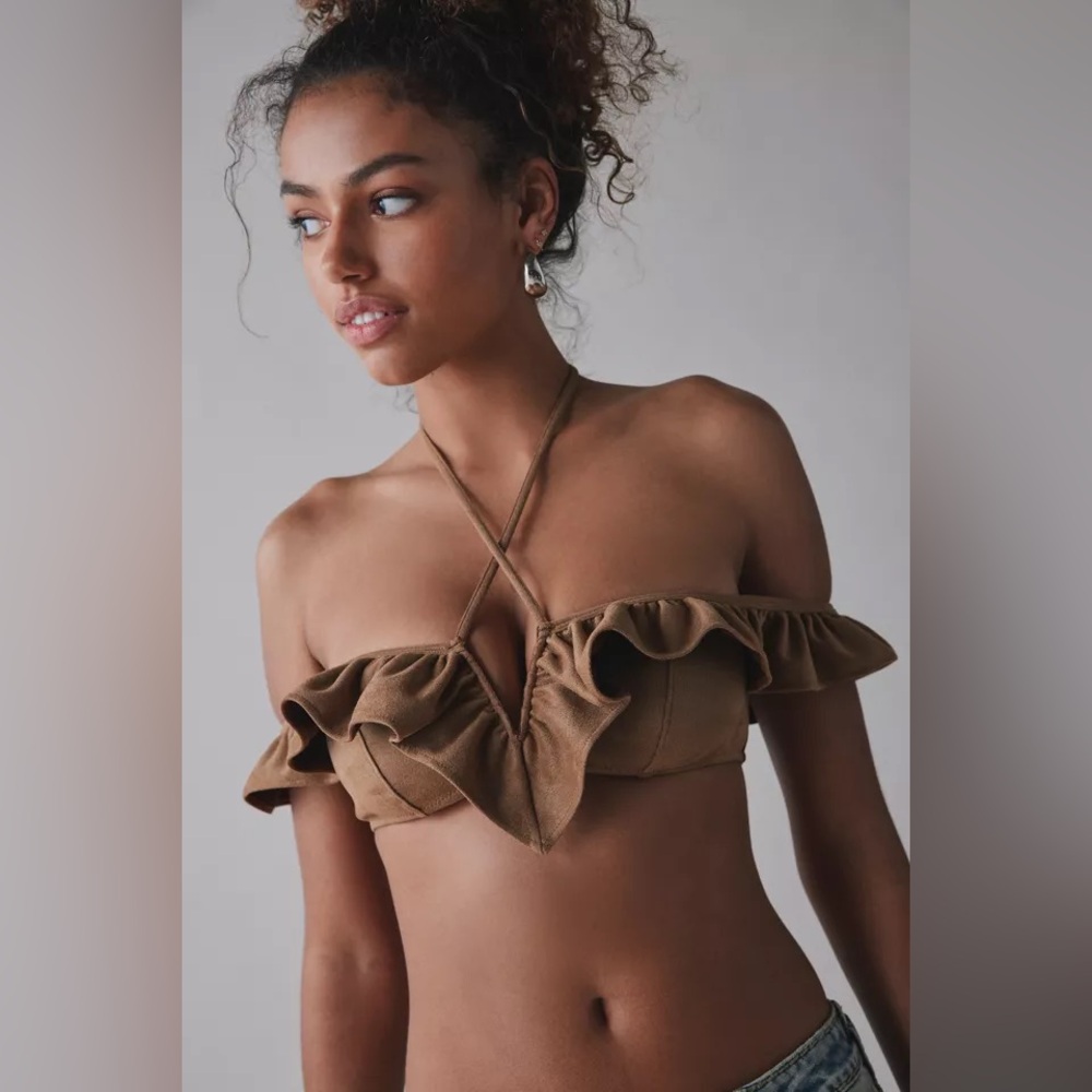 NEW! URBAN OUTFITTERS UO Out From Under Cowgirl Logic Faux Suede Bra Top